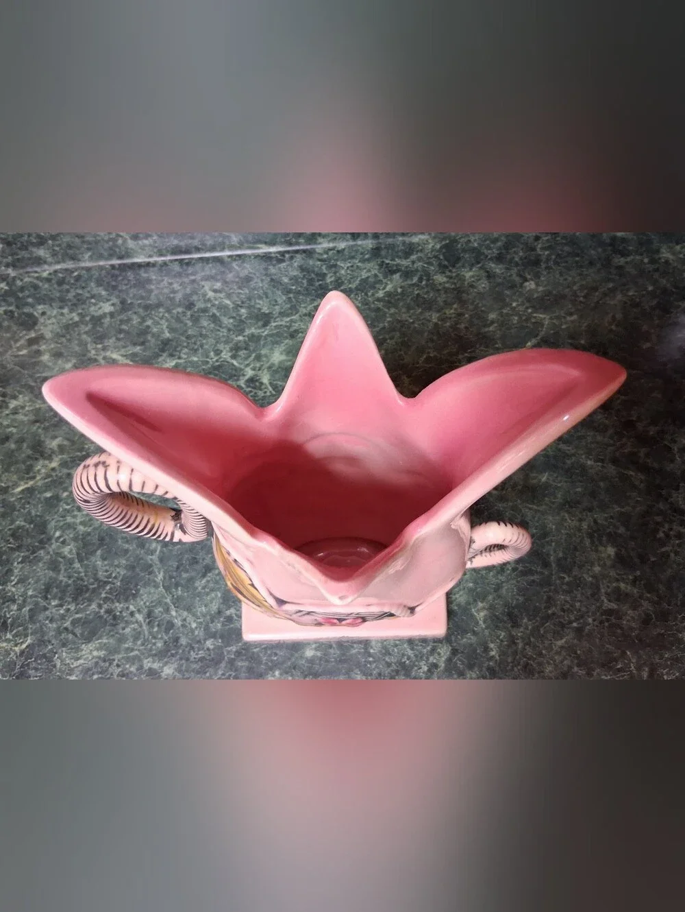 Vintage Hull USA Pottery C-55 Pink Floral Double Handle Vase BLOSSOM FLITE T7